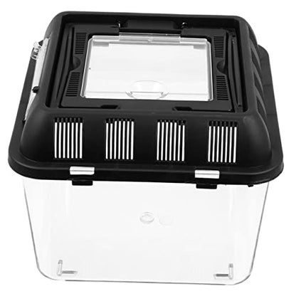 ORFOFE Reptile Breeding Box Handle Escape Turtle Transport Case Climbing PET Storage Container for Reptiles and Feeding