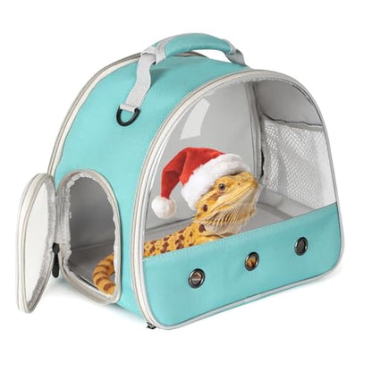 Bearded Dragon Carrier,Lizards Travel Bag, Small Animal Travel Carrier for Hedgehog Rat Parrot Bird, Portable Guinea Pig Travel Carrier for 2 - color: Green