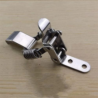 NRC&XRC Stainless Steel All in one Double Spring Locking Latch hasps Chest Toggle Catch Clasp Furniture Hardware Accessories w/Screws (2, S) - size: Small