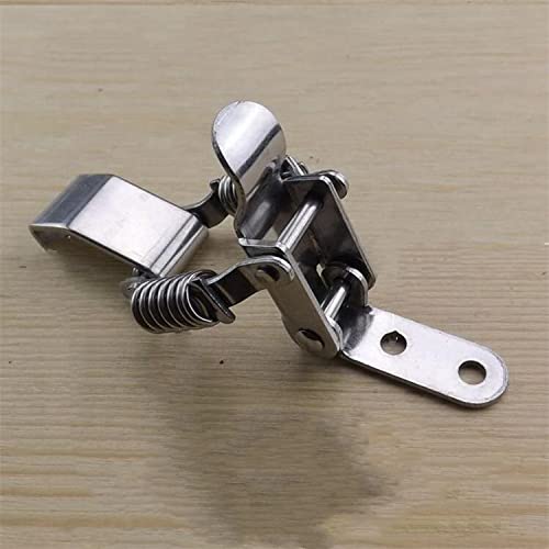 NRC&XRC Stainless Steel Rustic Industrial Double Spring Locking Latch Hasp Chest Toggle Catch Clasp Furniture Hardware Accessories w/Screws (2, M) - size: Medium