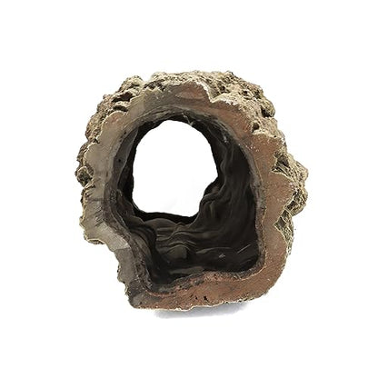 Reptile Terrarium Hideout Decor, Resin Wood Hide, Large | For Reptiles, Fish, Amphibians, Small Animals
