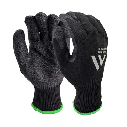 Level 5 A9/F Cut Resistant Gloves HPPE + Steel Wire Palm-Coated Textured Latex Anti-Stab/Puncture for Durian Opening - size: Large