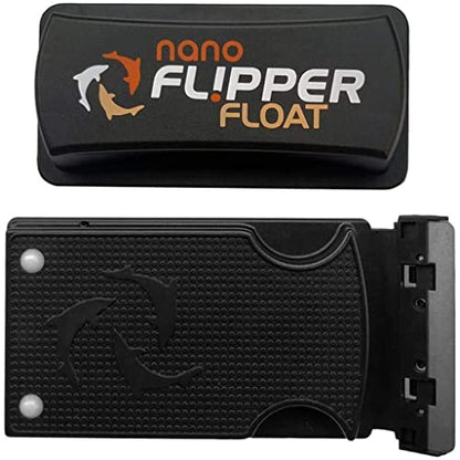 Flipper Cleaner Float - 2-in-1 Floating Magnetic Aquarium Glass Cleaner - Fish Tank Cleaner - Scrubber & Scraper Aquarium Cleaning Tools - Floating Fish Tank Cleaner, Nano - size: Nano - up to 1/4"