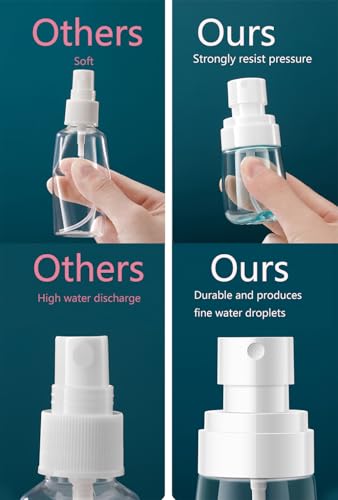 Spray Water Bottle Hair Mister, Fine Mist Stylist Sprayers 360 Empty Small Misting Spritzer, Perfume Atomizer with Pump Clear Containers 2PCS/2oz - color: 2oz - Pack 2