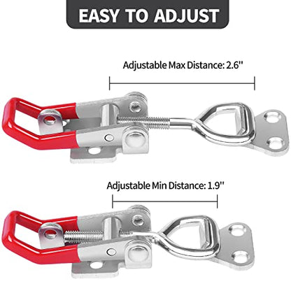 Vicuna R 8 Pack Heavy Duty Toggle Latch Clamp 4002, Adjustable Pull Latch | 550Lbs Holding Capacity, Toggle Clamp Latch with Lock Hole, for Smoker Lid Jig, Tool Box Case, with 40PCS Screws - style: 4002-8PK
