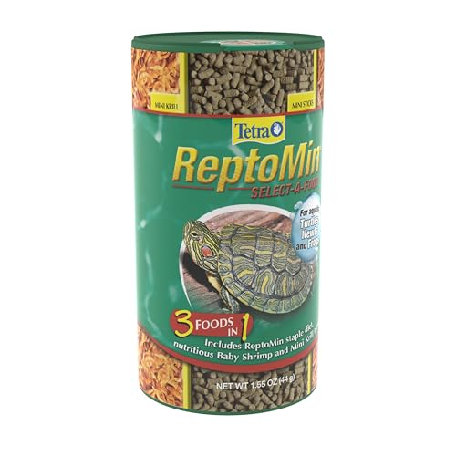 Tetra ReptoMin Select-A-Food for Aquatic Turtles & Amphibians | Includes Tetra ReptoMin Staple Diet, Tetra BabyShrimp Treats & Mini Krill Treats, Provides Variety To Support Overall Health - size: 1.55 Ounce (Pack of 1)