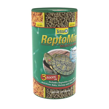 Tetra ReptoMin Select-A-Food for Aquatic Turtles & Amphibians | Includes Tetra ReptoMin Staple Diet, Tetra BabyShrimp Treats & Mini Krill Treats, Provides Variety To Support Overall Health - size: 1.55 Ounce (Pack of 1)