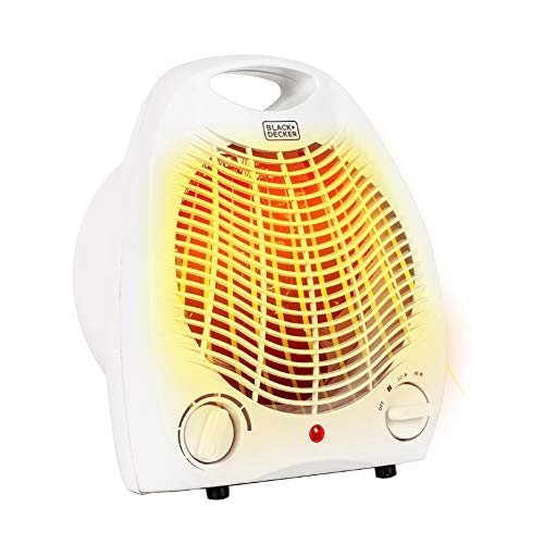 BLACK+DECKER Personal Desktop Heater, 1500 Watts, BHD101W, White | Space Heater for Office Desk, Home Office & Personal Use Desk, 2 Heat & Fan Only Settings, Adjustable Thermosta