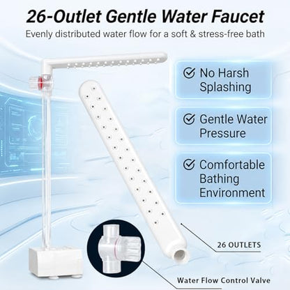 Bearded Dragon Water Fountain with Flow Valve Reptile Water Fountain | Reptile tank accessories with 26-hole faucet, quiet pump, and gentle water flow for lizards, geckos, turtles, and small pets