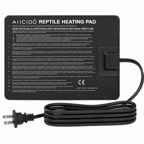 Aiicioo Reptile Heating Pad - Hermit Crab Heater Heat Mat for Reptiles Snake Lizard Terrarium 8 Watt - size: 6" X 8"(8W)