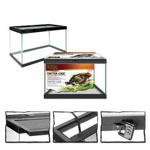Zilla Critter Cage, Glass Terrarium for Reptiles and Small Animals, 5.5 gallons
