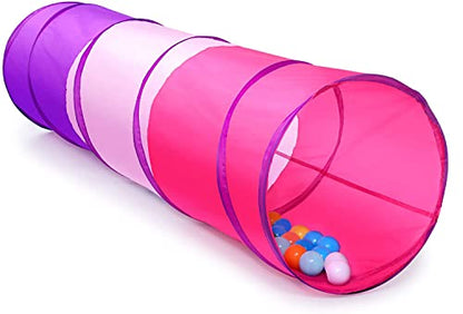 PigPigPen Kids Tunnel for Toddlers,Pop Up Play Tunnel Tent for Babies or Dogs, Indoor & Outdoor Toys for Kids Backyard Playset - style: Red,pink,purple play tent