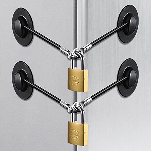 Hotop 4 Pack Fridge Lock Refrigerator Locks with Keys Freezer Lock Cabinet Chest Door Child Safety Locks for Adults Baby Proofing