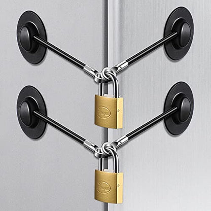 Hotop 4 Pack Fridge Lock Refrigerator Locks with Keys Freezer Lock Cabinet Chest Door Child Safety Locks for Adults Baby Proofing