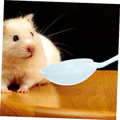 KESYOO 10PCS Heart-Shaped PET Food Spoon Set Food Scoop for Hamsters Reptiles Small Pets Household Use Easy to Clean