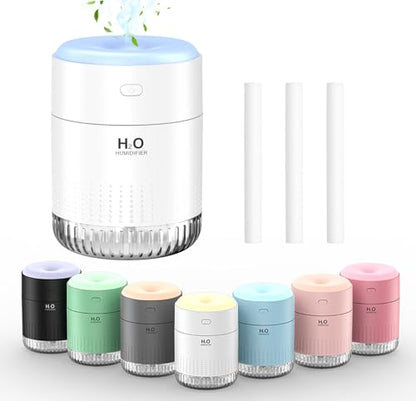 SZO Plant Humidifier Indoor, 500ml White with Colorful Lights | Small Humidifiers for Plants, Travel, Bedroom, Office Desktop, Baby Room - color: White2.0