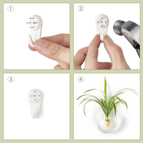 Mkono Wall Propagation Planters Hanging Glass Plant Vase Holder, 3 Pack | Three Shapes Terrariums Station,for Indoor Hydroponic Plants Flowers,Easy to Install,Home Bathroom Decor, Plant Lover Gift