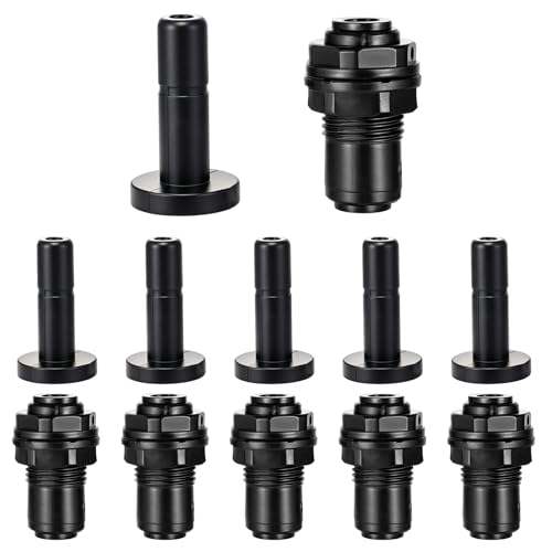 12 Pack 1/4" Bulkhead Fittings Push-to-Connect Fittings,6 Bulkhead Connectors 6 End Plugs,Reptile Mister System Quick Connect Fittings for Aquarium,Vivarium,Irrigation,Reverse Osmosis System - size: 12 Pack 1/4" Bulkhead Fittings Kit