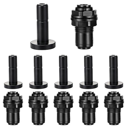 12 Pack 1/4" Bulkhead Fittings Push-to-Connect Fittings,6 Bulkhead Connectors 6 End Plugs,Reptile Mister System Quick Connect Fittings for Aquarium,Vivarium,Irrigation,Reverse Osmosis System - size: 12 Pack 1/4" Bulkhead Fittings Kit