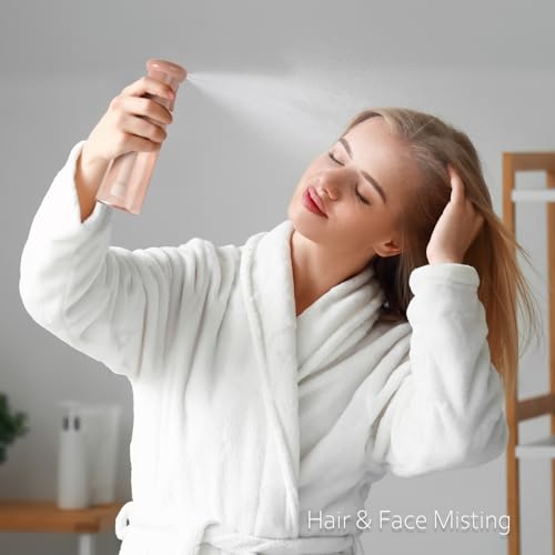 Spray Bottle for Hair, Continuous Mister, 2 Pack, 6.8 Oz, White&Terracotta | Ultra-Fine Mist, Continuous Spray, Leak-proof Misting for Hairstyling, Barbers, Salons, Essential Oil, Cleaning, Planting - color: White & Terracotta, 2 Pack