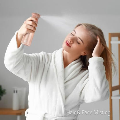 Spray Bottle for Hair, Continuous Mister, 2 Pack, 6.8 Oz, White&Terracotta | Ultra-Fine Mist, Continuous Spray, Leak-proof Misting for Hairstyling, Barbers, Salons, Essential Oil, Cleaning, Planting - color: White & Terracotta, 2 Pack