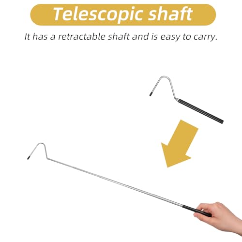 Mabor Snake Hook, 8-26 Inch Stainless Steel Extensible Retractable Grappling Hook, Pick-Up Handling Tool Pool Skimmer Basket Hooks - size: 8.07 - 25.98 inches