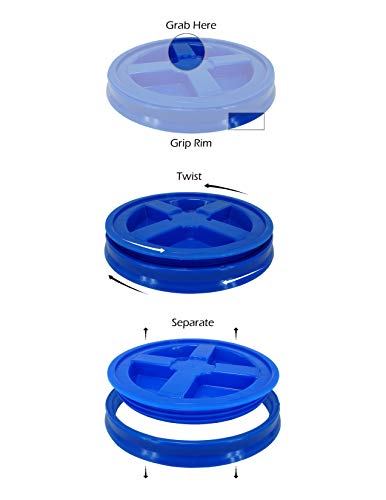 Bucket Kit, One Red 5 Gallon 90 mil Bucket with Red Gamma Seal Lid