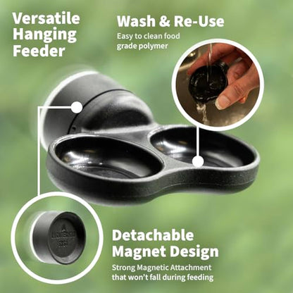 Pangea Microdish Kit for Micro Gecko Feeding, Water Bowl for Tiny Reptiles | Magnetic Attachment Dots Included 1.25in x .75in - size: XS Dual Surface Mount