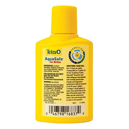 Tetra BettaSafe, Aquarium Water Conditioner for Bettas, 1.69-Ounce, 50ml, Golds & Yellows (16837) (Pack of 2) - size: 1.69-Ounce, 50-Ml (Pack of 2)