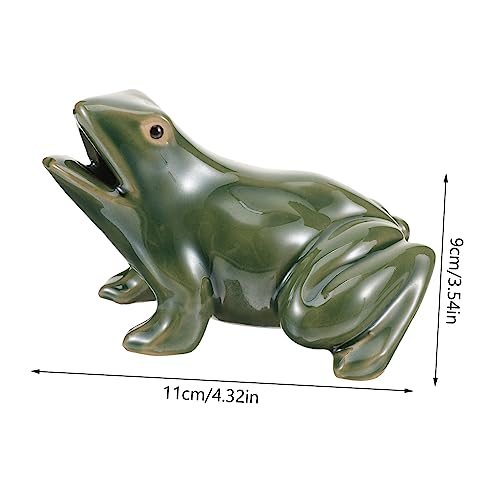 Ceramic Fountain Frog Water Circulation Spitting Outdoor Garden Decor Small Patio Courtyard Sculpture Waterfall Frog for Balcony Landscape