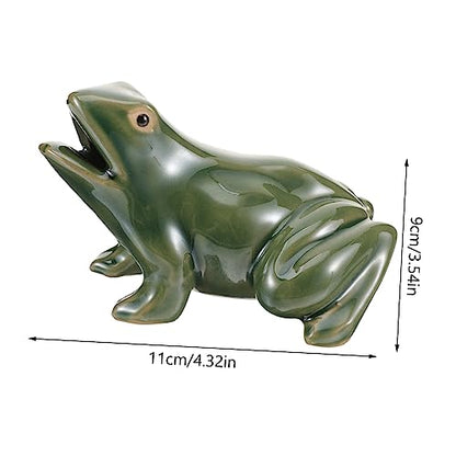 Ceramic Fountain Frog Water Circulation Spitting Outdoor Garden Decor Small Patio Courtyard Sculpture Waterfall Frog for Balcony Landscape