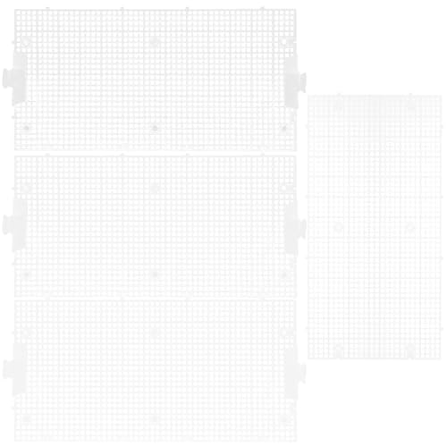 4pcs Aquarium Divider Fish Tank Grid Bottom Isolation Panels with Suction Cups, Plastic Separator for Betta Fish Breeding and Reptile Tanks