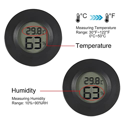 6-Pack Mini Hygrometer Thermometer Digital LCD Monitor Indoor/Outdoor Humidity Meter Gauge Temperature for Humidors Home Greenhouse Babyroom Reptile Incubator