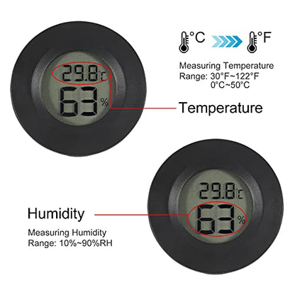 6-Pack Mini Hygrometer Thermometer Digital LCD Monitor Indoor/Outdoor Humidity Meter Gauge Temperature for Humidors Home Greenhouse Babyroom Reptile Incubator