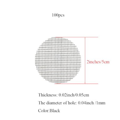 HAHIYO 100PCs 2Inch/5Cm Black Round Glassfibre Flower Pot Hole Mesh Pad Bottom Grid Mat Bonsai Drainage mesh Hole Screens Gasket Prevent Soil Loss Breathable Gasket Drainage Netting for Bonsai - size: Round-2In-50P