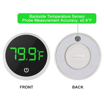 2PACK LED Aquarium Thermometer - 5S Refresh Speed Touch Screen Fish Tank & Terrarium Water Temperature Test Digital Thermometer - color: Round-White 2PCS