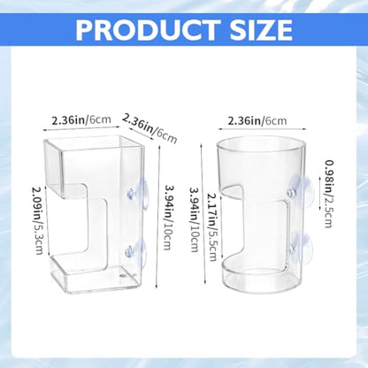 2pcs Fish Tank Feeding Tray w/Suction Cup - Aquarium Fish Feeding Tube | Acrylic Fish Food Holder Automatic Fishing Feeder Aquarium Tank Divider Supplies Breeder Box for Aquarium