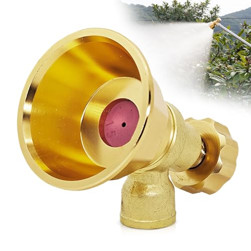 Brass Atomizing Nozzle - Adjustable, High-Pressure Irrigation Spray Misting Sprayer for Agricultural Spraying, Sprinkler Nozzle for Garden, Lawn - Water for Plant