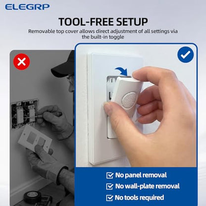 ELEGRP Humidity Sensor Switch for Exhaust Fan, Bathroom Moisture Control, Automate Ventilation, Air Circulation, Ground Wire Required, Single Pole, White, 2 Pack - style: Fan Control Only