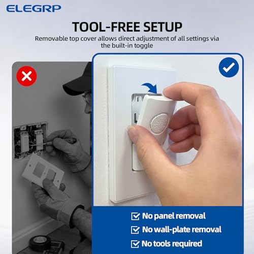 ELEGRP Dual Combination Humidity Sensor Switch with Light Control, Exhaust Fan Automate Ventilation, Moisture Control, Air Circulation for Bathroom, Ground Wire Required, Single Pole, White, 2 Pack - style: Fan & Light Control