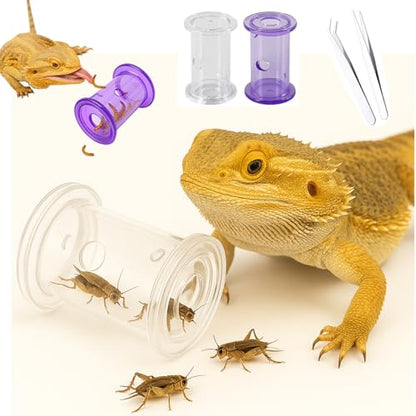 2Pcs Bearded Dragon Enrichment Toy - Foraging Toys & 2 Tweezers for Bearded Dragons to Play with – Bearded Dragon Toy for Reptiles - Reptile Terrarium Tank Accessories for Gecko, Lizard