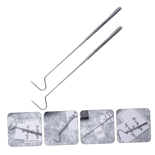 Beaupretty 2pcs Stainless Steel Telescopic Snake Catching Hooks Portable Reptile Grabber Tools with Smooth Safe Hook Design for Easy Handling and Secure Capture