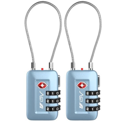 TSA Accepted Luggage Travel Lock, Set-Your-Own Combination Lock for School Gym Locker, Luggage Suitcase Baggage Locks, Filing Cabinets, Toolbox, Case Arctic Blue, 2 Pack (Limited Edition) - color: Arctic Blue 2-Pack