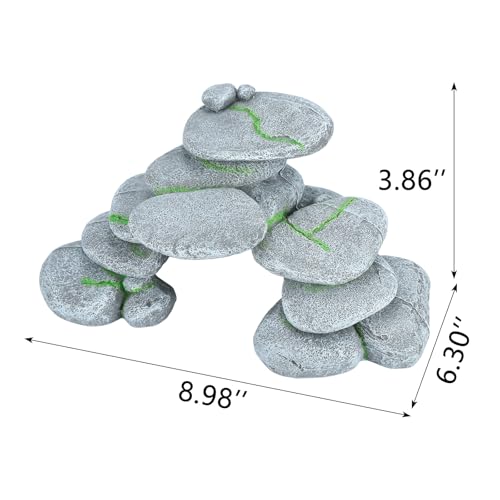 IBWell Resin Reptile Hides Pebble Shrimp Hides for Aquarium Tank Terrarium Reptile Rock Hide Fish Tank Caves and Hides Reptile Hideouts for Lizard Snake Gecko