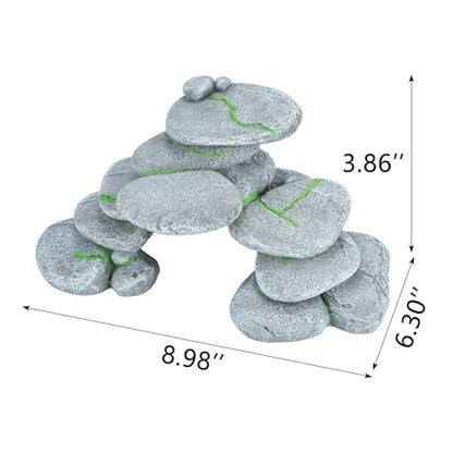 IBWell Resin Reptile Hides Pebble Shrimp Hides for Aquarium Tank Terrarium Reptile Rock Hide Fish Tank Caves and Hides Reptile Hideouts for Lizard Snake Gecko