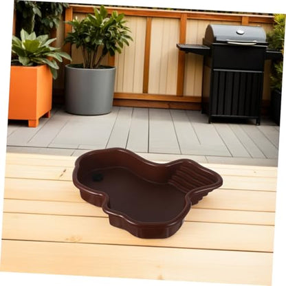 Large Tortoise Bathing Pool with Ultralarge Capacity and Abs Material, Reptile Soaking Tub with Turtle Sunbathing Platform for Aquarium and Terrarium, Quick Cleaning and Versatile