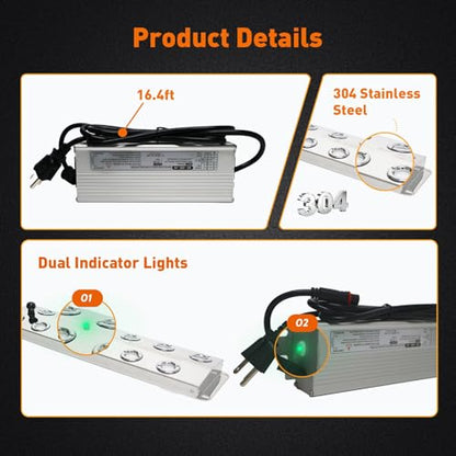 Ultrasonic Fogger Mist Maker 12 Heads, 9000ml/H 110V 400W Waterproof Ultrasonic Mister with Float, Pond Mister, Humidifier for Halloween, Vegetable Preservation, Greenhouse, Landscape