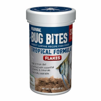 Fluval Bug Bites Tropical Fish Food, 1.59 oz, Brown | Flakes for Small to Medium Sized Fish, A7331 - size: 1.59 Ounce (Pack of 1)