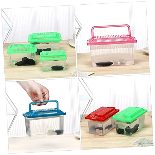Plastic Handheld Fish Tank Reptile Tortoise Tank Small Fish Cage Turtle Terrarium Pet Travel Box
