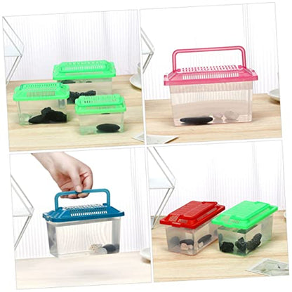Plastic Handheld Fish Tank Reptile Tortoise Tank Small Fish Cage Turtle Terrarium Pet Travel Box